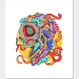 Skull of Colors - Día De Los Muertos - Realistic Skull Posters and Art